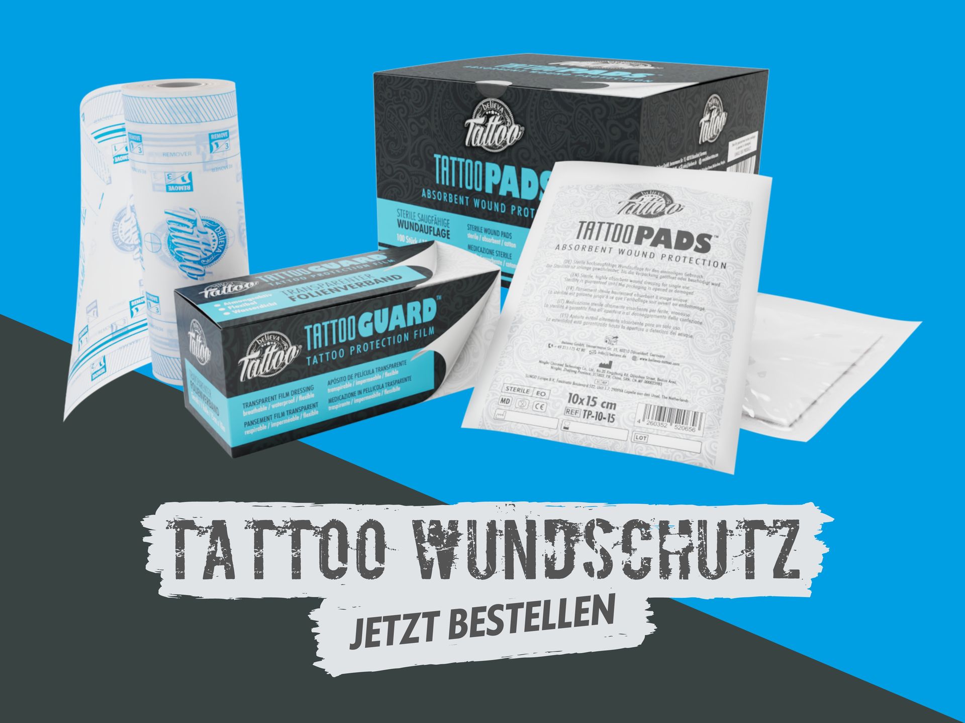 Tattoo Wundschutz Folie und Pads