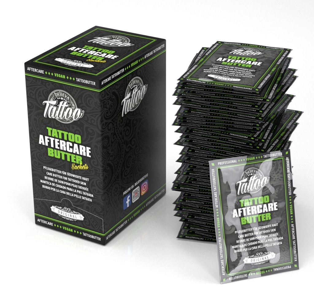 Believa Tattoo Professional Butter Sachets Display, 50x5ml